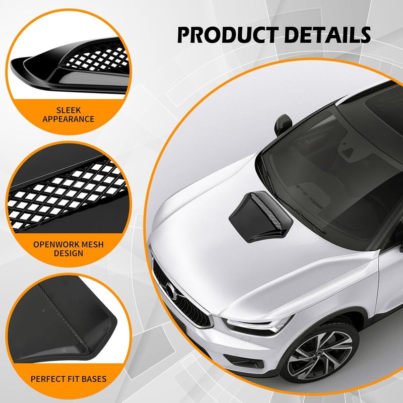 DEERMOTO Hood Vents For Cars,Universal Hood Scoop,Universal Engine Hood Air Vent for Trucks,suit for Dodge Ram 1500 2500 3500Chevy Silverado, F-150, F-250, F-350, Colorado - Image 4